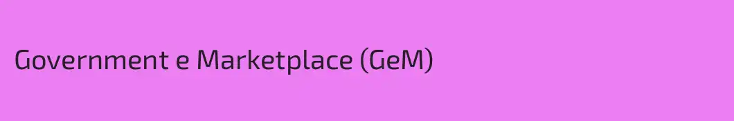 Government e Marketplace (GeM)